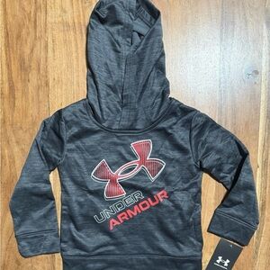 Under Armour Toddler Charcoal and Red Hoodie Size 2T NWT